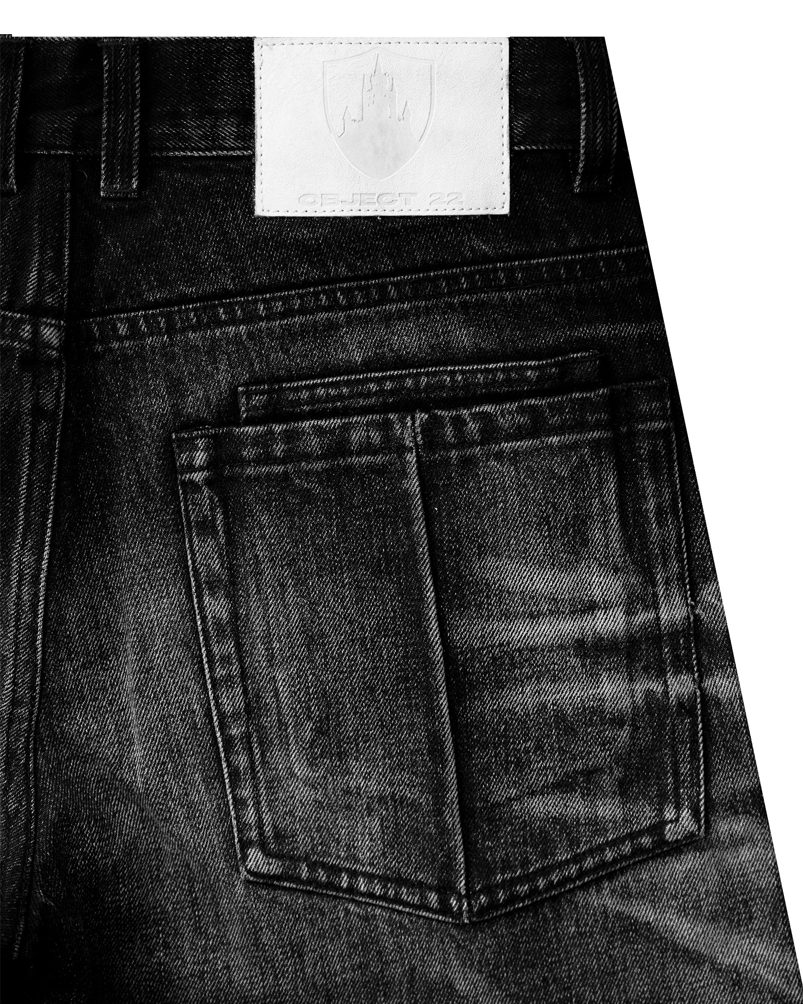 LACERATED OVER LOW RISE JEANS (WASHED)