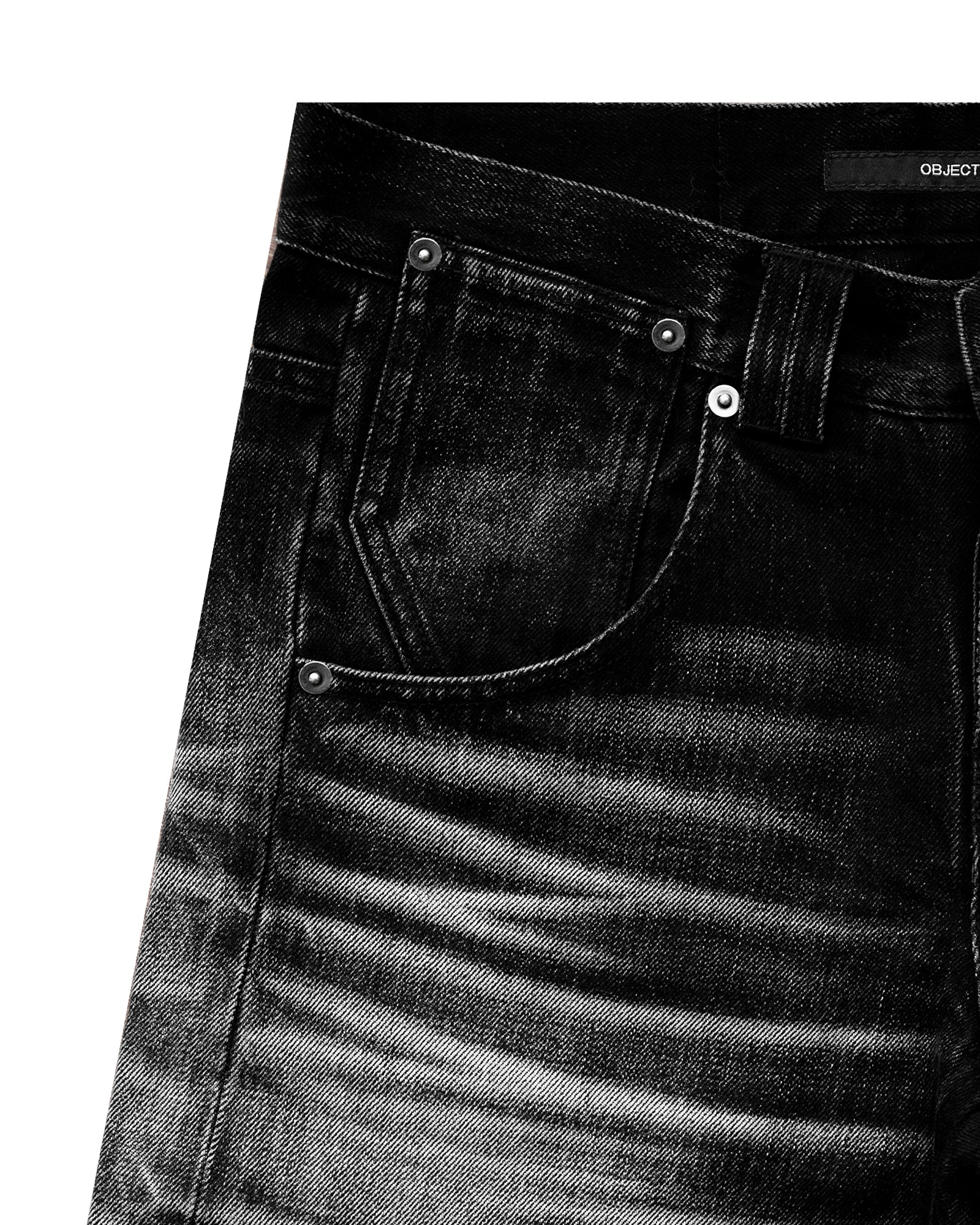 LACERATED OVER LOW RISE JEANS (WASHED)