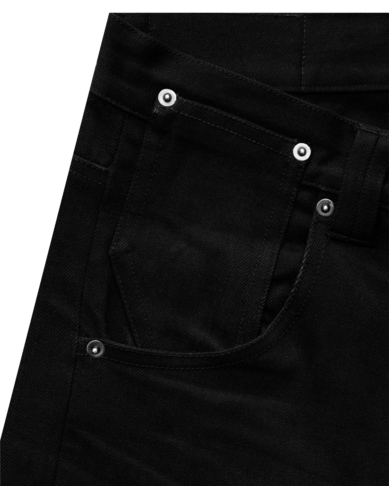 LACERATED LOW RISE JEANS (BLACK)