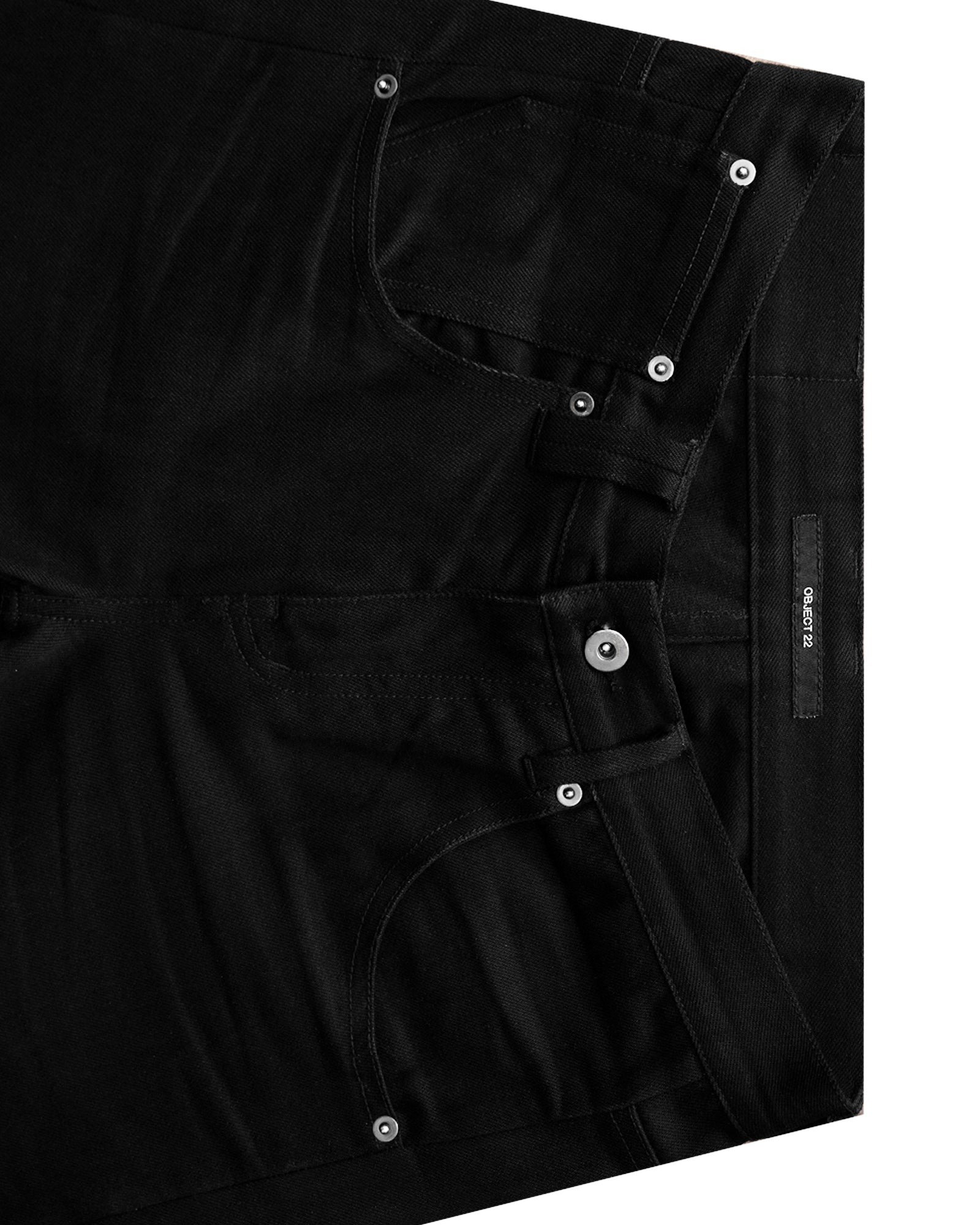 LACERATED LOW RISE JEANS (BLACK)