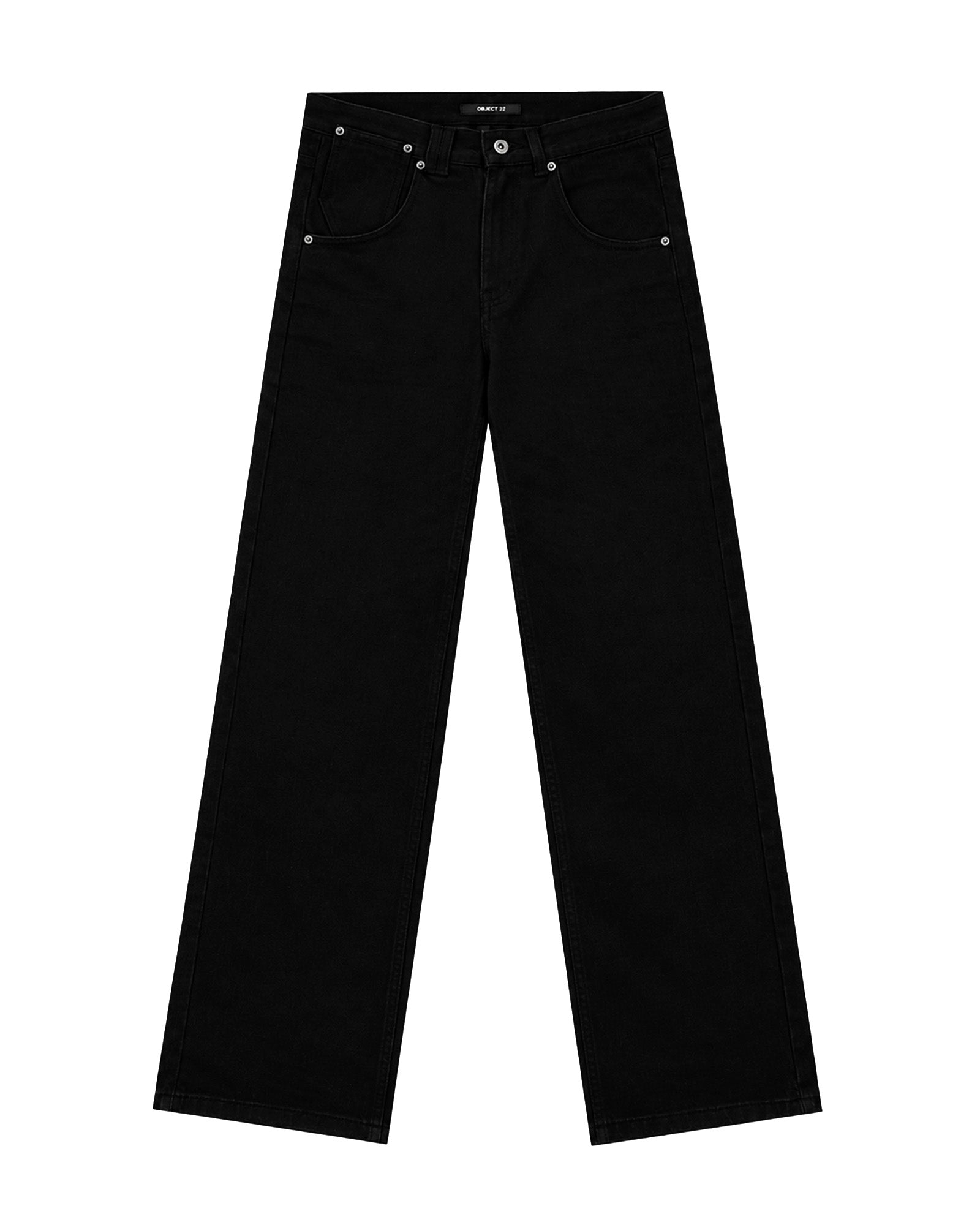 LACERATED LOW RISE JEANS (BLACK)